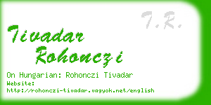 tivadar rohonczi business card